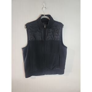 Black Michael Kors Men's Vest Large Full Zip Pockets Preppy Professional L